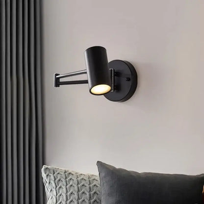 Modern gold adjustable swing arm wall lamp bedroom reading light