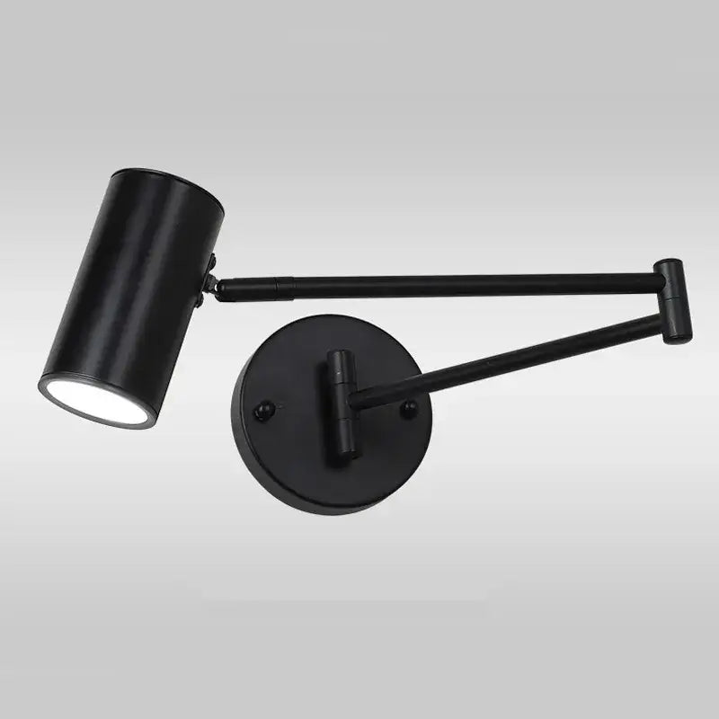 Modern gold adjustable swing arm wall lamp bedroom reading light