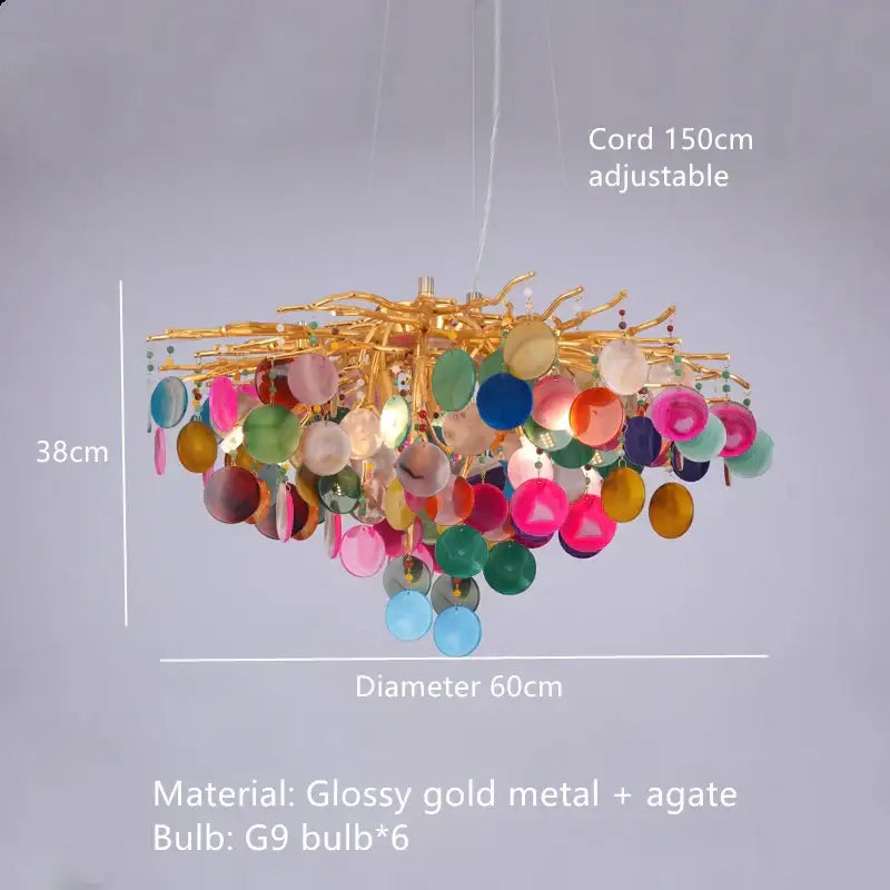Modern gold agate led wall lamp sconce bedroom colorful gemstone decor