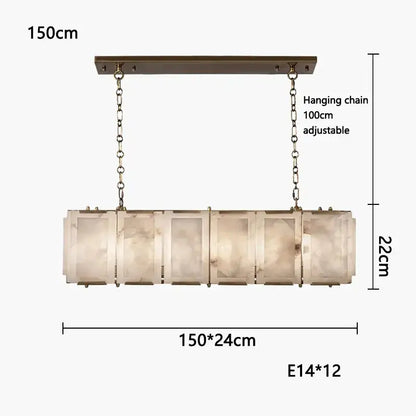 Modern gold alabaster dimmable led marble art chandelier dining room