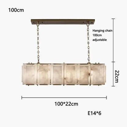 Modern gold alabaster dimmable led marble art chandelier dining room