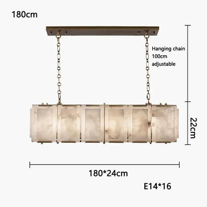 Modern gold alabaster dimmable led marble art chandelier dining room