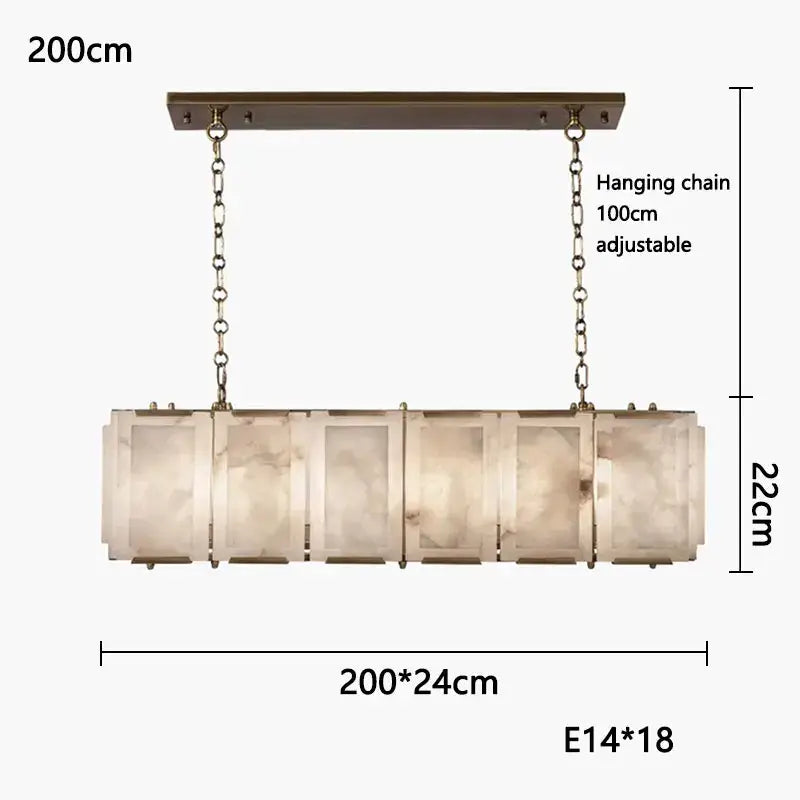 Modern gold alabaster dimmable led marble art chandelier dining room