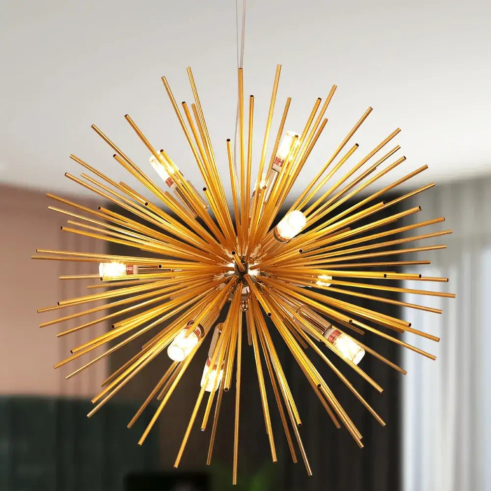 Modern gold aluminum dandelion pendant light for dining room