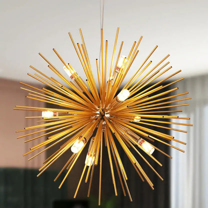 Modern gold aluminum dandelion pendant light for dining room