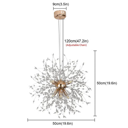 Modern gold aluminum dandelion pendant light for dining room