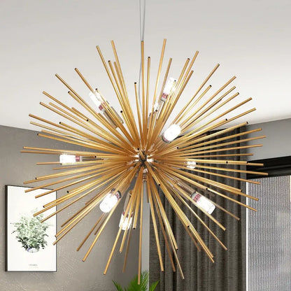 Modern gold aluminum dandelion pendant light for dining room