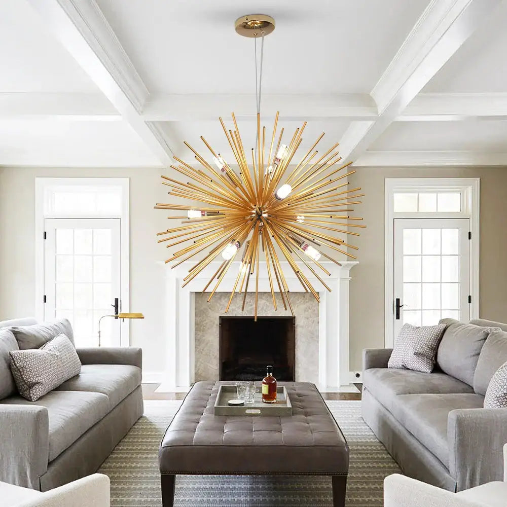 Modern gold aluminum dandelion pendant light for dining room