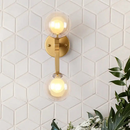 Modern gold amber glass wall light fixture bedroom tree accent