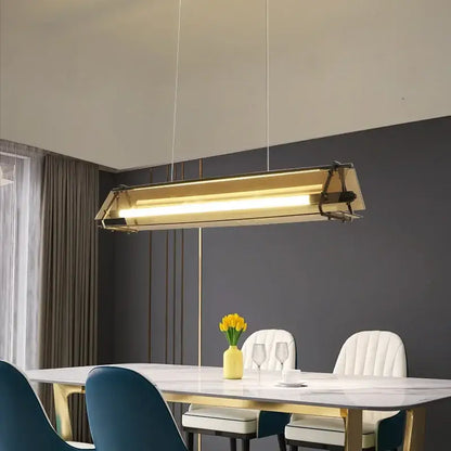 Modern gold amber led pendant lamp for dining room kitchen