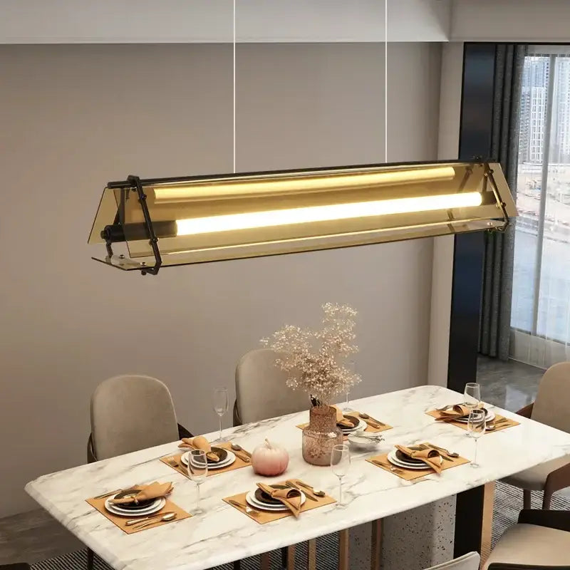 Modern gold amber led pendant lamp for dining room kitchen