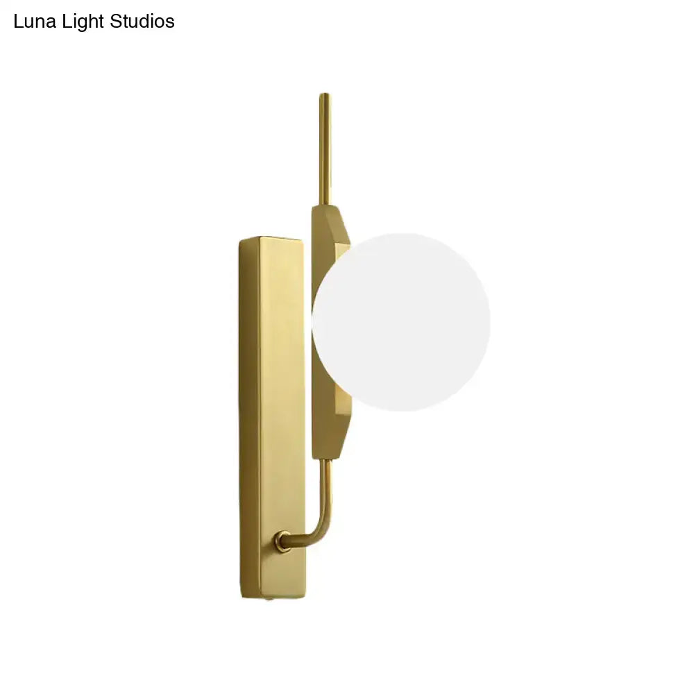 Modern gold and amber glass orb wall light fixture – bedroom 110v-120v