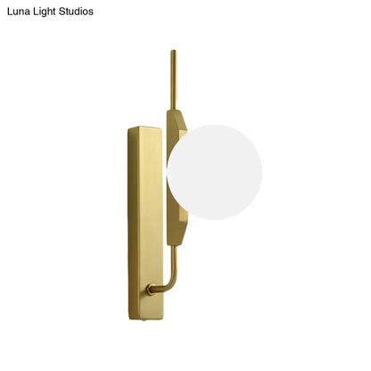 Modern gold and amber glass orb wall light fixture – bedroom 110v-120v