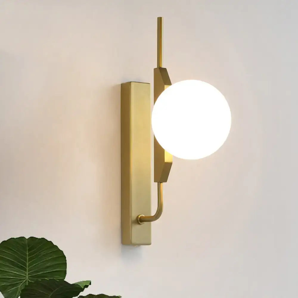 Modern gold and amber glass orb wall light fixture – bedroom 110v-120v