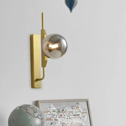 Modern gold and amber glass orb wall light fixture – bedroom 110v-120v