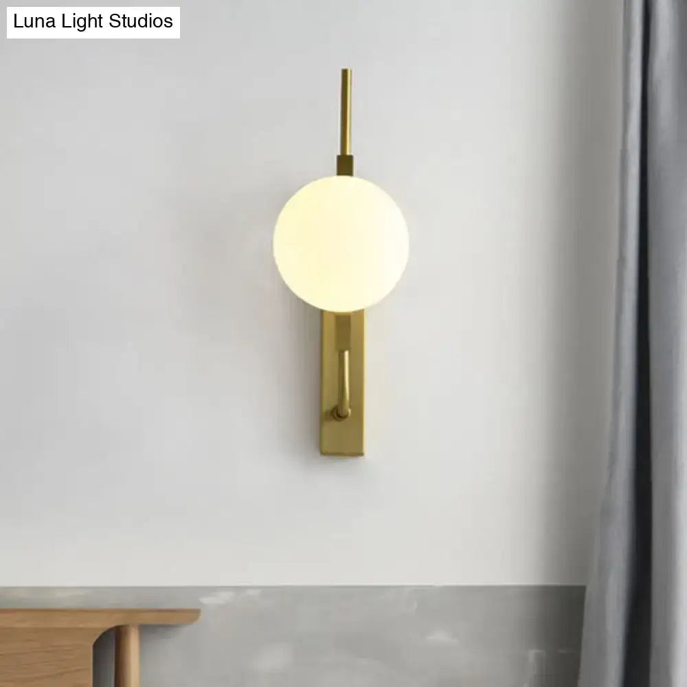 Modern gold and amber glass orb wall light fixture – bedroom 110v-120v