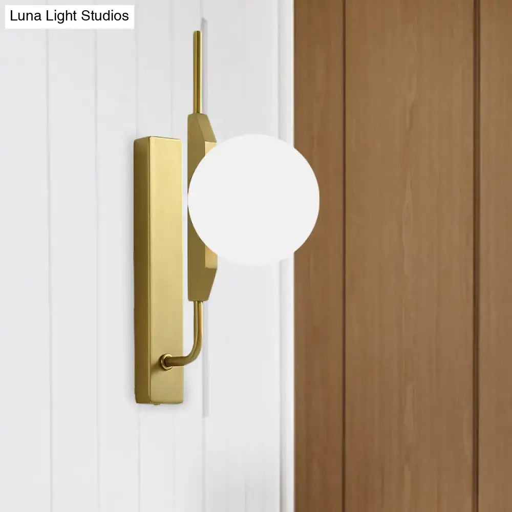 Modern gold and amber glass orb wall light fixture – bedroom 110v-120v