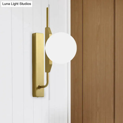 Modern gold and amber glass orb wall light fixture – bedroom 110v-120v