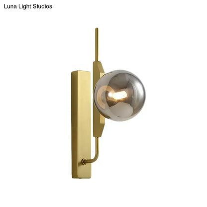 Modern gold and amber glass orb wall light fixture – bedroom 110v-120v
