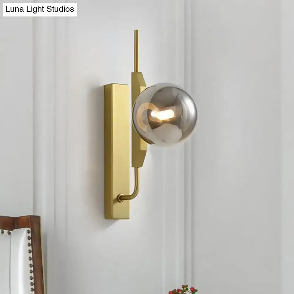 Modern gold and amber glass orb wall light fixture – bedroom 110v-120v
