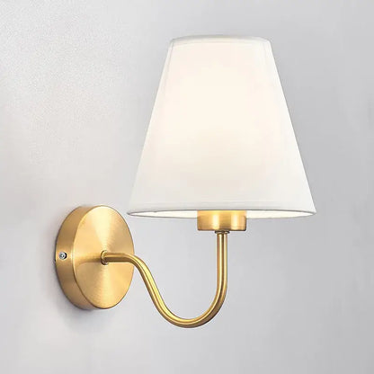 Modern gold and beige cloth led wall lamp bedroom sconce