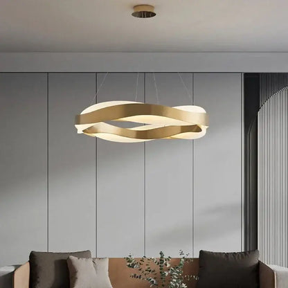 Modern gold and black circle chandelier dining room pendant light