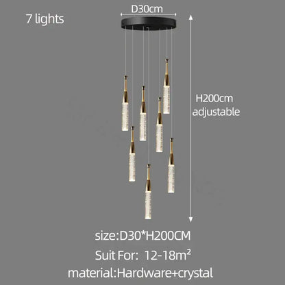 Modern gold and black crystal chandelier living room light