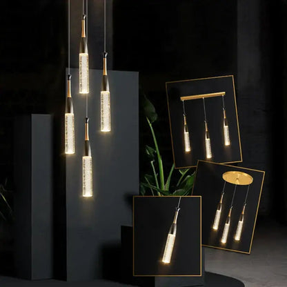 Modern gold and black crystal chandelier living room light