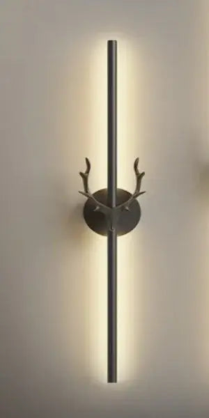 Modern gold and black deer horn led wall lamp bedroom sconce