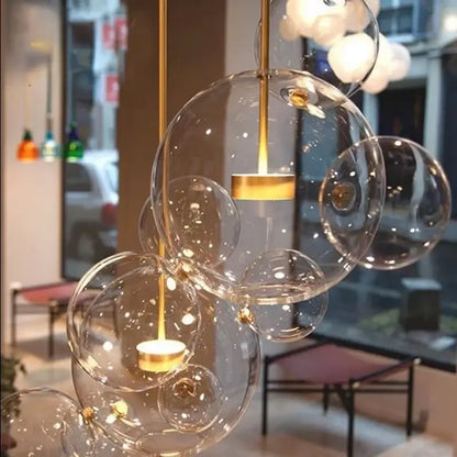 Modern gold and black glass chandelier living room pendant light
