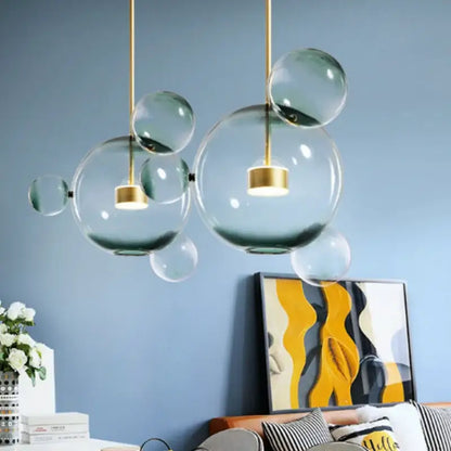 Modern gold and black glass chandelier living room pendant light