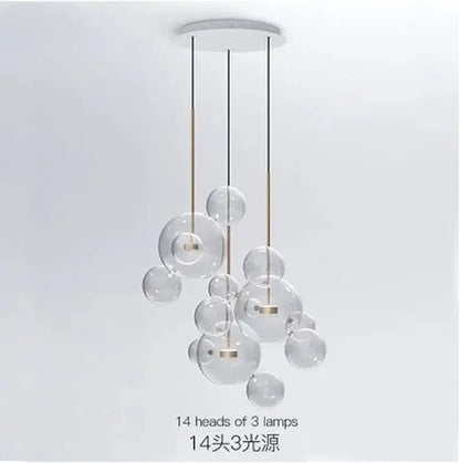 Modern gold and black glass chandelier living room pendant light