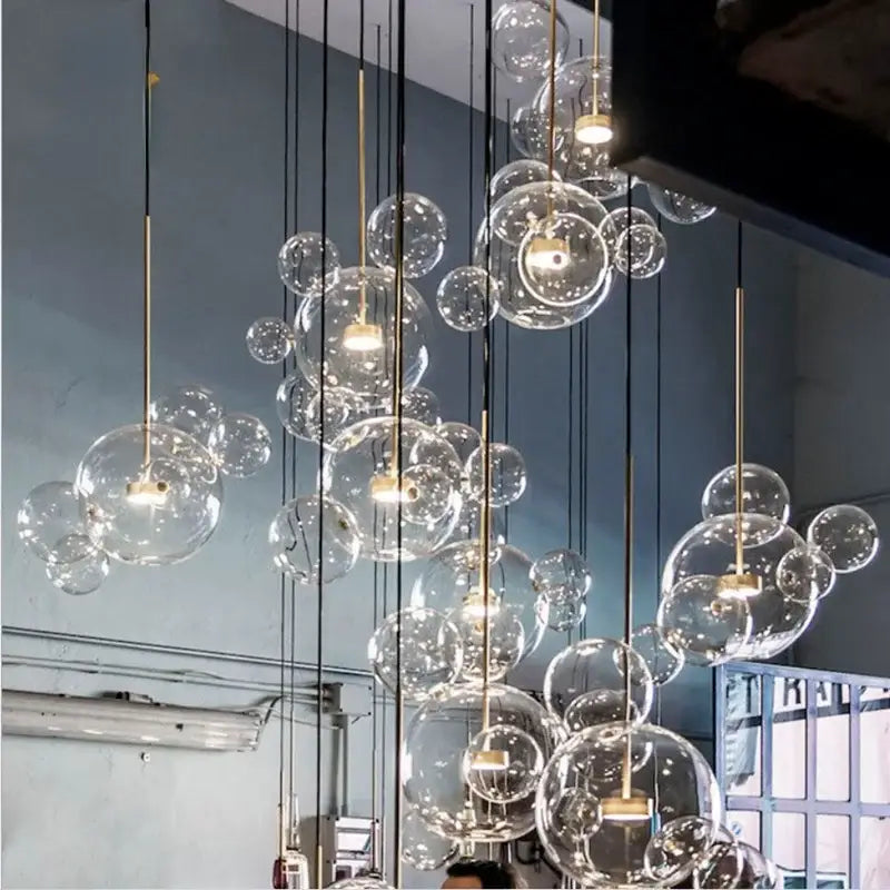 Modern gold and black glass chandelier living room pendant light