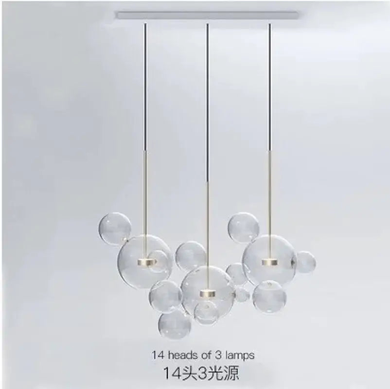 Modern gold and black glass chandelier living room pendant light