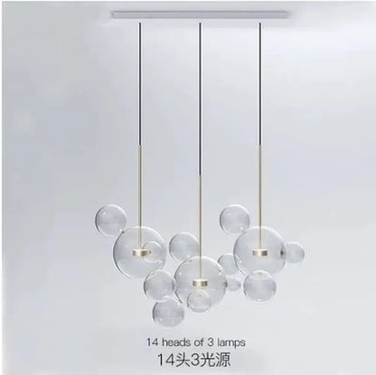 Modern gold and black glass chandelier living room pendant light