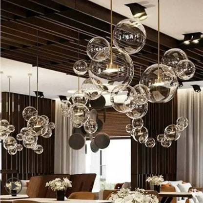 Modern gold and black glass chandelier living room pendant light