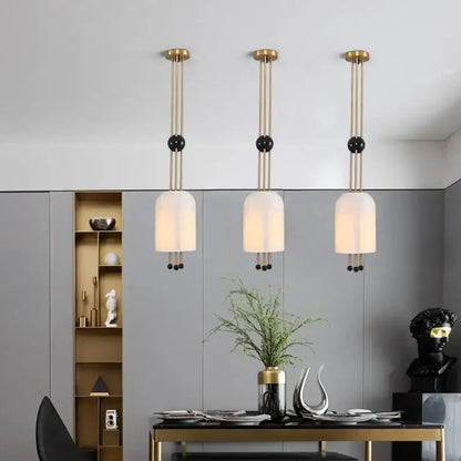 Modern gold and black glass led chandelier dining room pendant light
