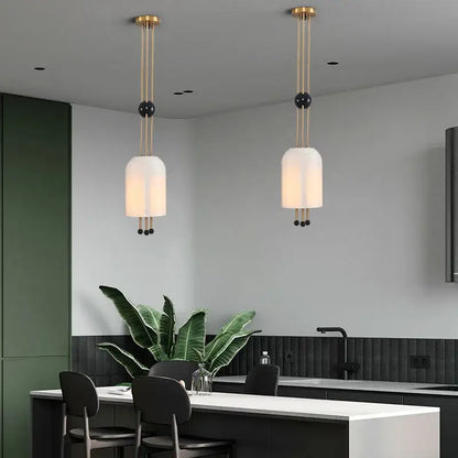Modern gold and black glass led chandelier dining room pendant light