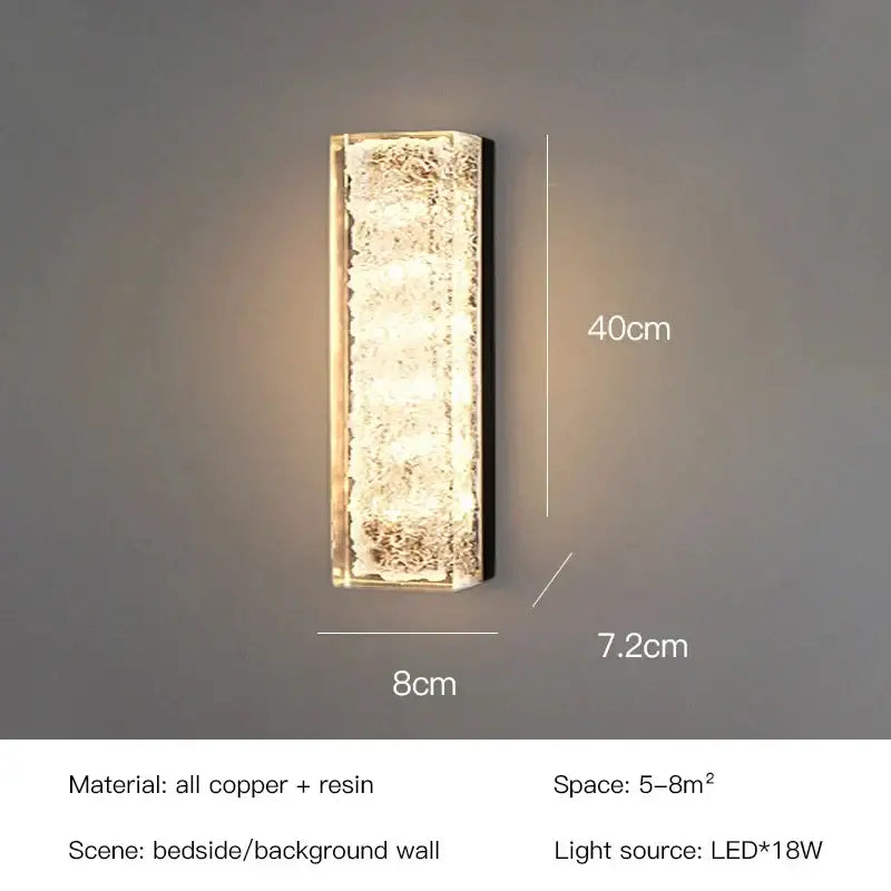 Modern gold and black led bedroom wall lamp