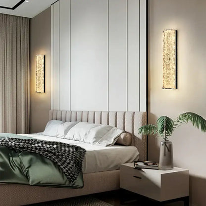 Modern gold and black led bedroom wall lamp