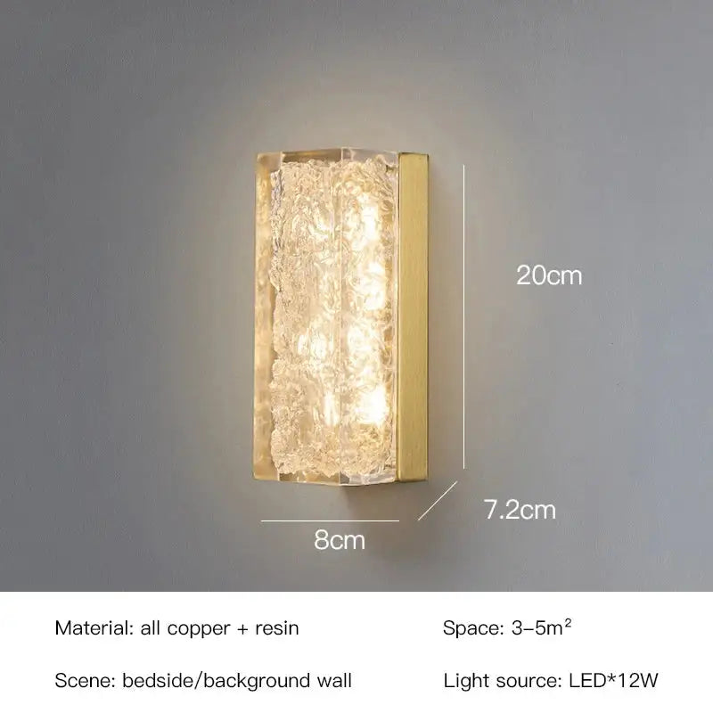 Modern gold and black led bedroom wall lamp