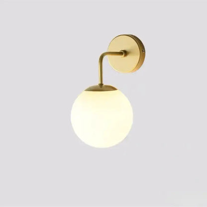 Modern gold and black led glass ball wall lights for bedroom