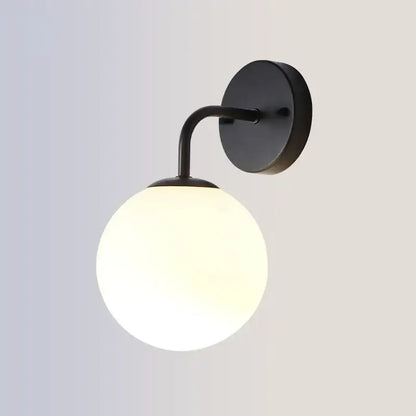 Modern gold and black led glass ball wall lights for bedroom
