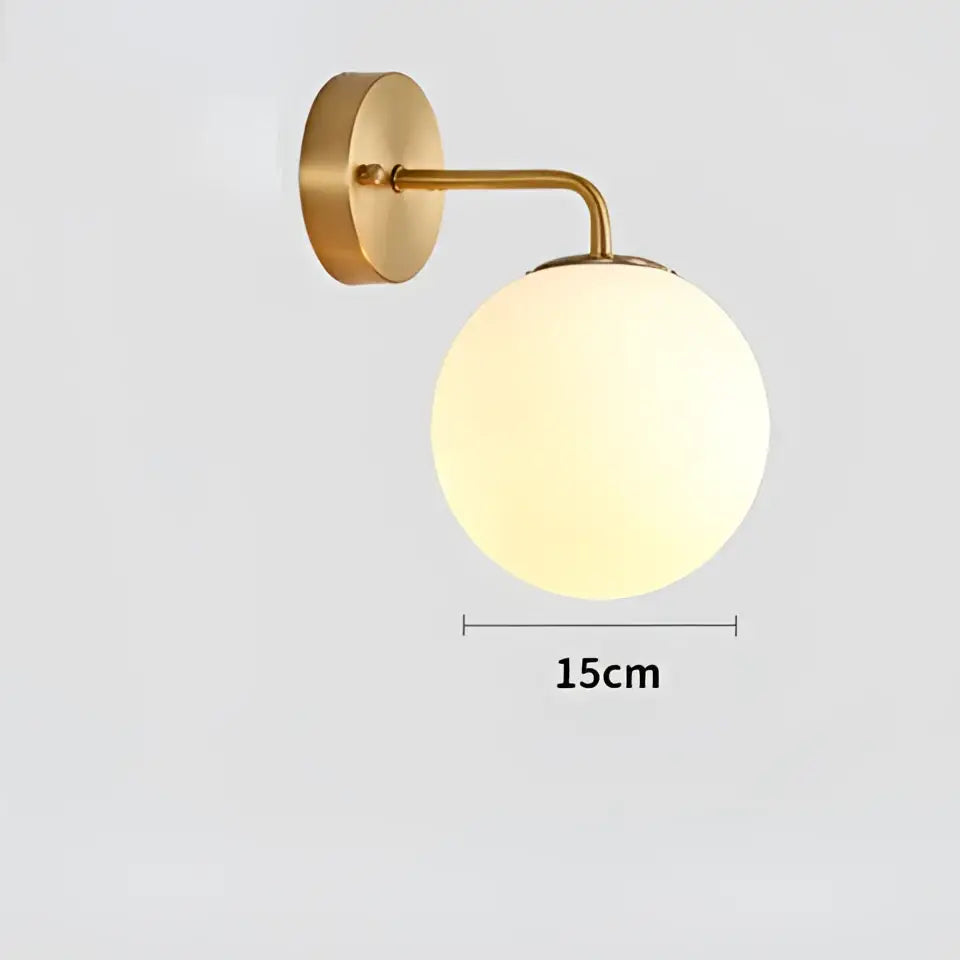 Modern gold and black led glass ball wall lights for bedroom