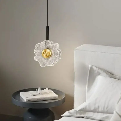 Modern gold and black led glass wall lamp bedroom pendant light