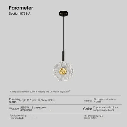 Modern gold and black led glass wall lamp bedroom pendant light