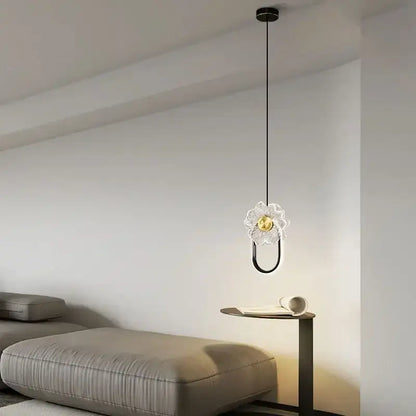 Modern gold and black led glass wall lamp bedroom pendant light