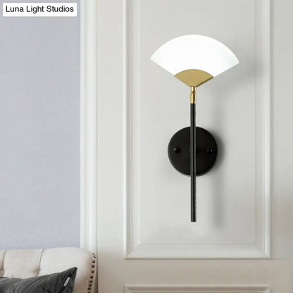 DecorBites™ Modern Gold and Black LED Pencil Arm Wall Sconce with Acrylic Shade - Wall Mount Light
