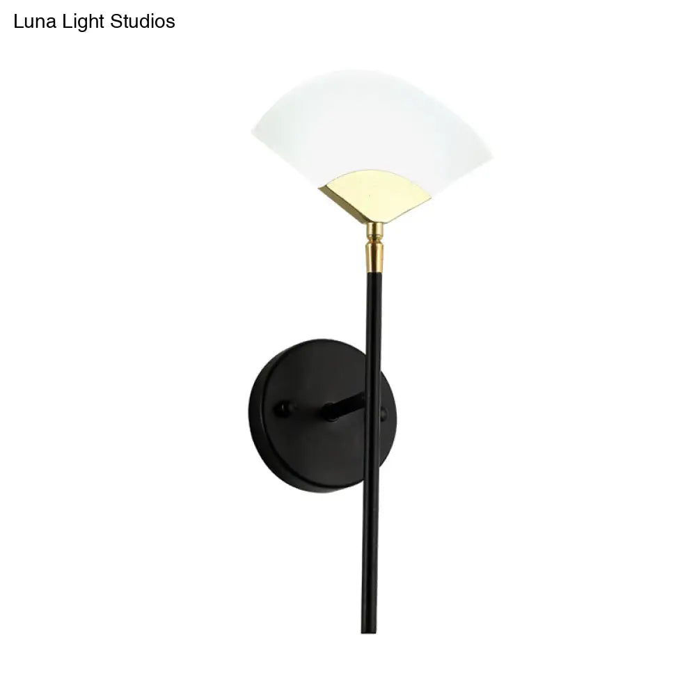DecorBites™ Modern Gold and Black LED Pencil Arm Wall Sconce with Acrylic Shade - Wall Mount Light