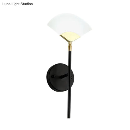 DecorBites™ Modern Gold and Black LED Pencil Arm Wall Sconce with Acrylic Shade - Wall Mount Light